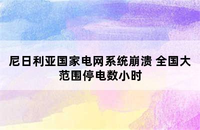 尼日利亚国家电网系统崩溃 全国大范围停电数小时